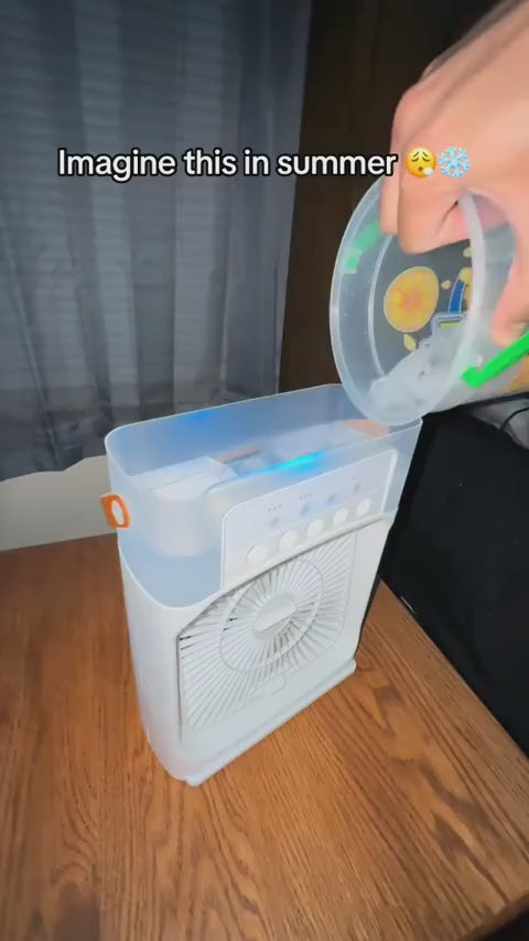 Mini Air Cooling Fan Rechargeable Portable Fan Size 21cm Copper Motor High Power Support Strong Airflow Large Size Cooling Sponge (Random Color)