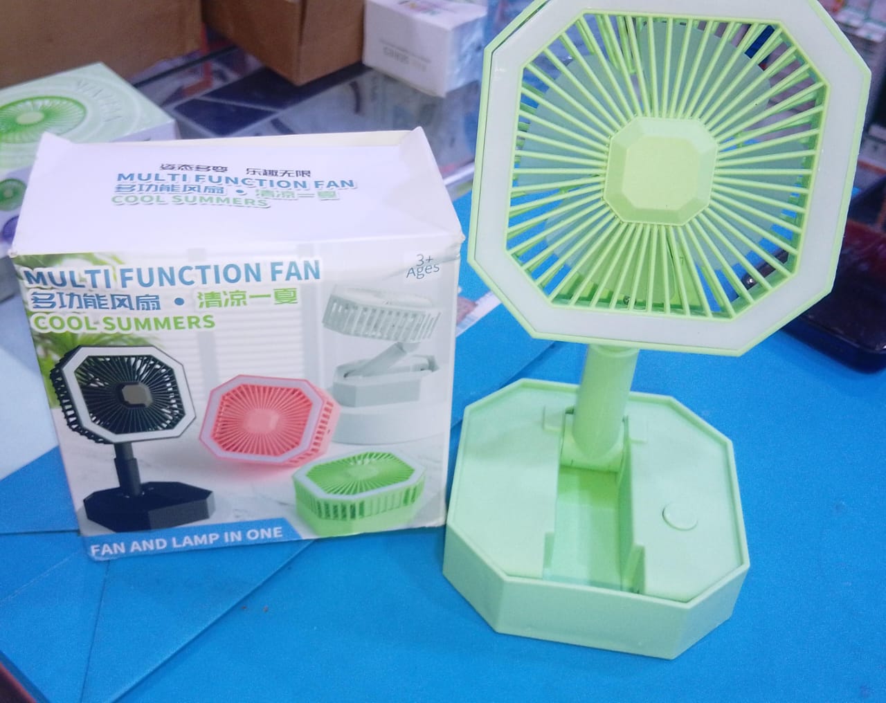 2-in-1 Mini Fan with Light – USB Rechargeable Portable Cooling Fan
