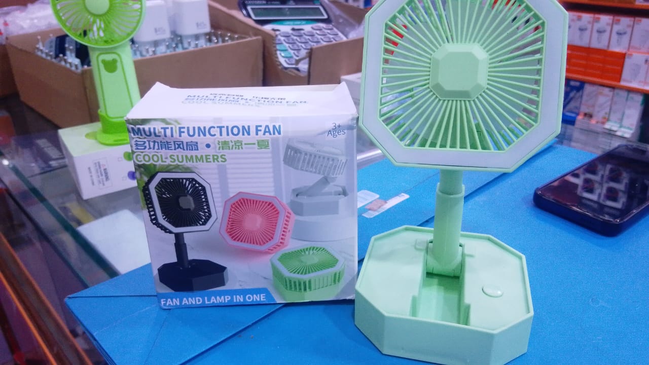 2-in-1 Mini Fan with Light – USB Rechargeable Portable Cooling Fan